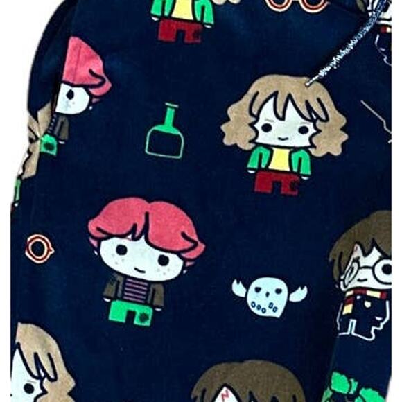 Harry Potter Funko Pop Plush Pajama Bottoms MEDIUM Joggers Harry Hedwig Blue - Picture 2 of 7